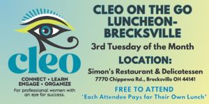 CELO on the Go Luncheon Announcement - Brecksville. 3rd Tuesday of the month at Simon's Restaurant and Delicatessen. Registration is required.