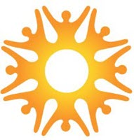 Ray Recovery Logo - sun made out of people with their arms up