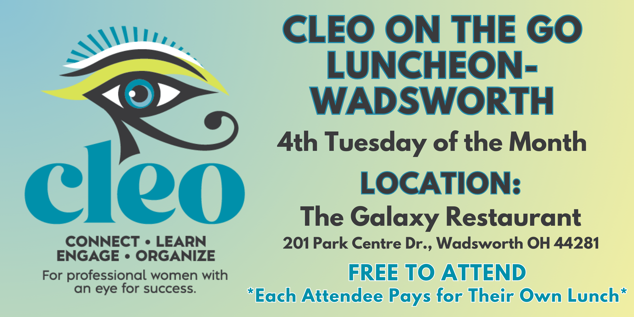 CLEO - On the Go Medina at Santosusso's from 11:30 am - 1:00 pm 4th Tuesday of each month